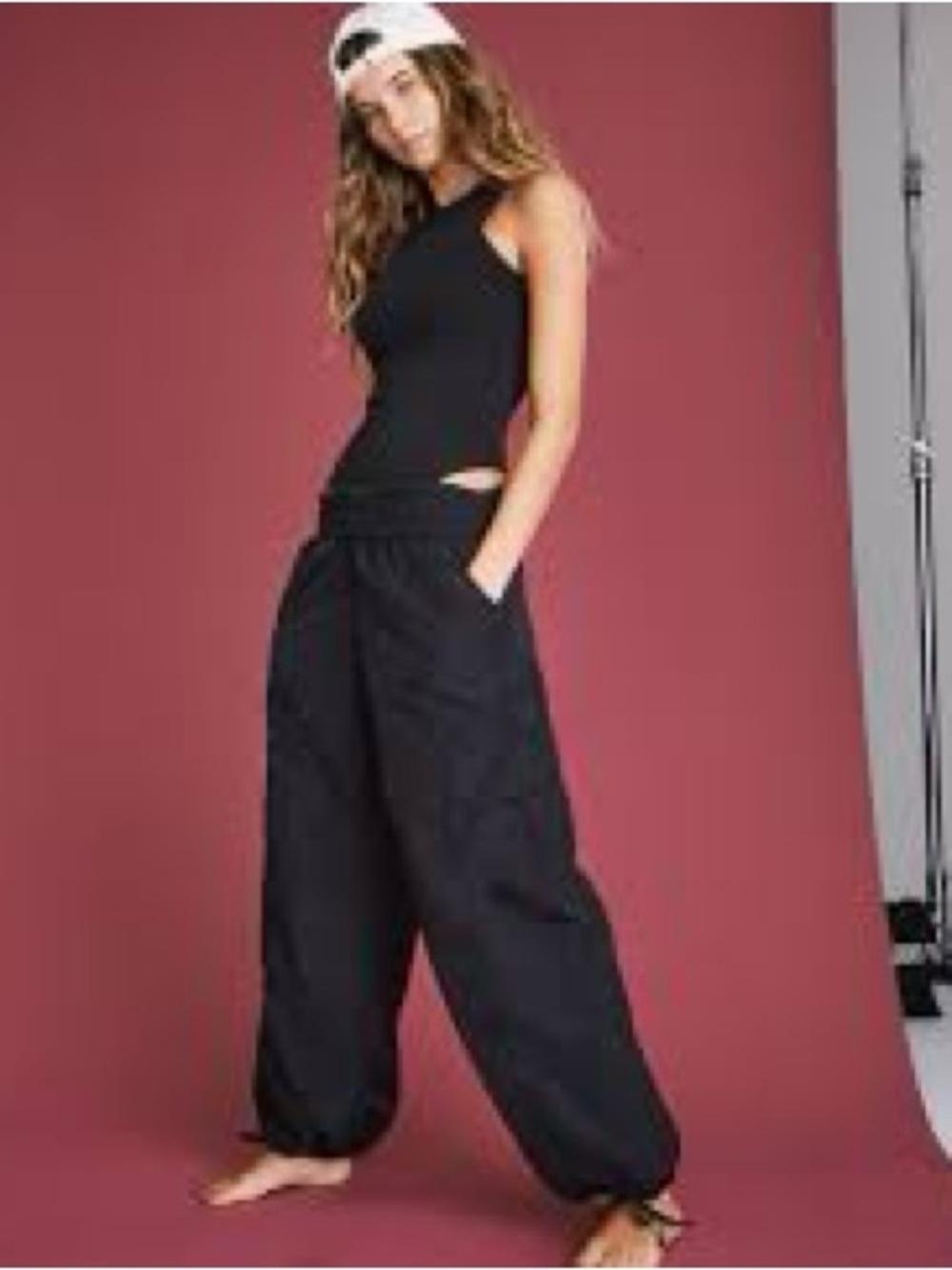 Aeropostale Black Wide-Leg Casual Pants